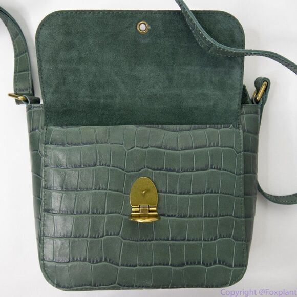 New! Madewell The Mini Abroad Crossbody Bag‎ Croc Embossed Leather - Picture 10 of 16